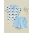 thumbnail image 2 of TheFound Tenues d'Été pour Bébé Garçon Motif Golf Chemise à Manches Courtes avec Col Rabattu et Shorts Ensemble 2 Pcs, 2 of 6