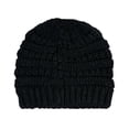 thumbnail image 3 of C.C Babies' Winter Knit Plain Cuff Skull Cap Beanie Hat, Solid Black, 3 of 5