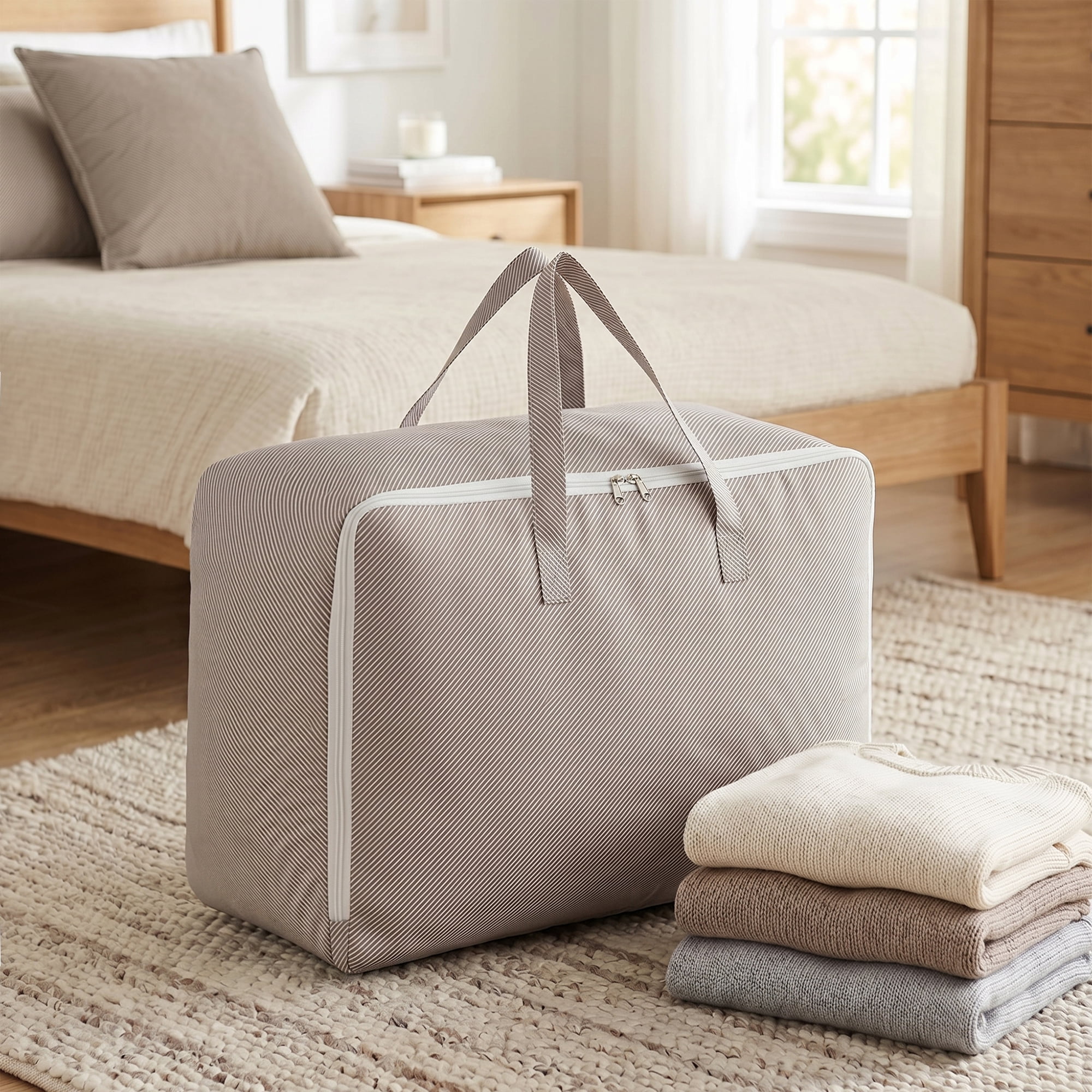 Unique Bargains Clothes Storage Bag for Organizing Closet Purple 23.6"x9.8"x15.7"