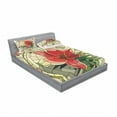 thumbnail image 3 of Ambesonne Colorful Fitted Sheet & Pillow Sham Set, Flower Lily Leaves, Twin, Multicolor, 3 of 3