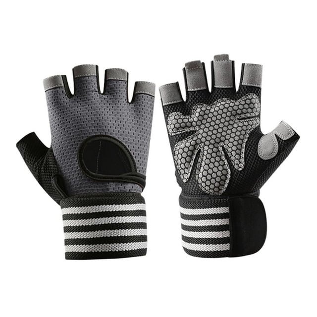 Guantes de entrenamiento con protector de manos, antideslizantes, ligeros y cómodos para entrenamiento deportivo. gris