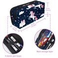 thumbnail image 5 of MUOOUM Pencil Case, Pink Unicorns White Cloud Pattern Large Capacity Pencil Pouch Stationery Pen Bag, 5 of 7