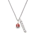 thumbnail image 1 of Delight Jewelry Silvertone Red Enamel Firefighter Helmet Silvertone Be Strong and Courageous Bar Charm Necklace, 23", 1 of 4