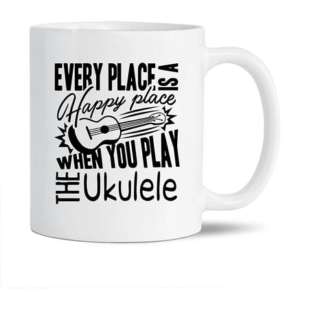 

Novelty Ukulele Decorative Mug Unique Ukulele Ceramic Coffee Mug You Play The Ukulele Porcelain Tea Mug Cup Ukulele White Mug 11 Oz.