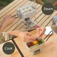 thumbnail image 4 of Outdoor Camping Tableware Aluminum Tourist Lunch Box Portable Mess Tin  BBQ Picnic Cookware Bowl Pan with Lid, 4 of 6