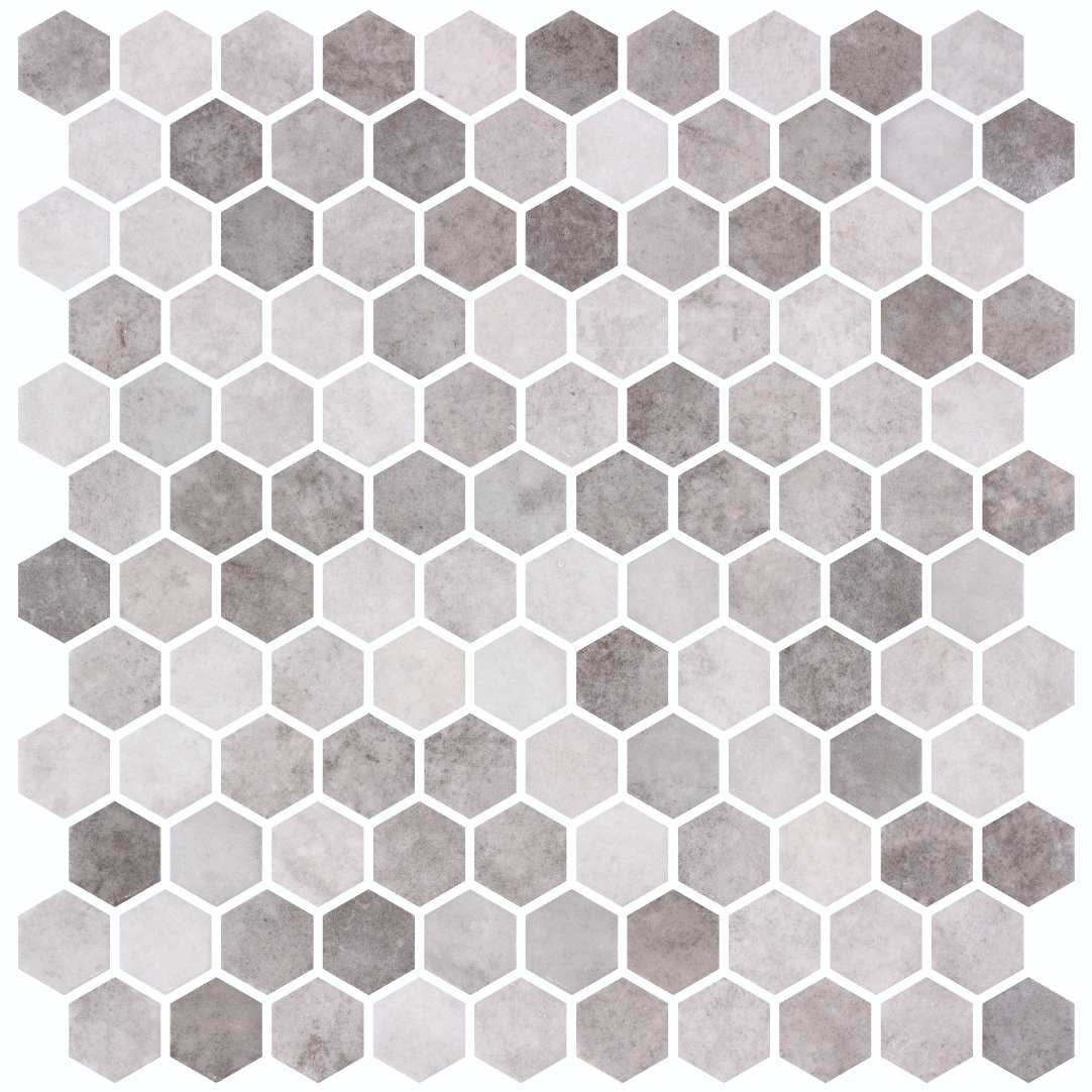 Trillion Matte Blue Glass Hexagon Mosaic Tile