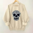 thumbnail image 2 of Meichang Women Halloween Skull Sweatshirts Oversized Sweatshirt Crew Neck Long Sleeve Fall Pullover Tops Black Cat Halloween Sweater, 2 of 5