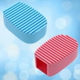 thumbnail image 4 of Miangastore 2pcs Candy Color Silicone Washing Brushes Creative Mini Handheld Laundry Brushes Multipurpose Laundry Cleaning Brush Clothes Washing Brushes (Blue + Pink 1pc for Each), 4 of 8