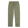 thumbnail image 6 of Fnnxeal Mens Sweatpants, Drawstring Fall Winter Cotton and Linen Casual Slacks with Stretch Army Green Sweatpants for Men Size 3XL, 6 of 9