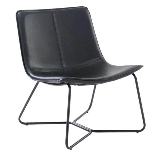 Plata Decor Import Inc Slope Chair – Black PU Lounge Chair Modern Accent Chair for Living Room