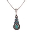 thumbnail image 5 of NUZYZ 1Set Women's Turquoise Pendant Rhinestone Earrings Necklace Jewelry Set, 5 of 8
