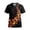 Orange, variant on LNZGNM Women's Scrub Top V neck Short Sleeve Botanical Print Medical Uniform Loose Fit Medical Scrub Tops for Women,Brown(S)