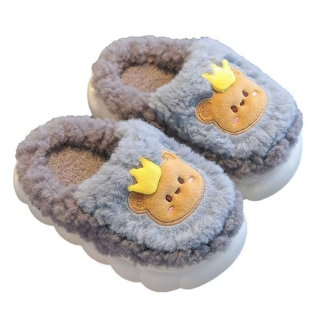 

YTIANH Cute Women s Slippers Interesting Star Plush Slippers Home Warm Slippers Winter Indoor and Outdoor Slippers (Light Gray 10-10.5 Years)