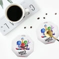 thumbnail image 4 of Lsque inside out 2 Pattern 4" Drink Coasters Set of 6, Leather Absorbent Coasters, Table Coaster Set Decorative Coffee Cup Coasters Housewarming Gift, 4 of 7
