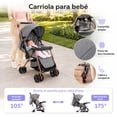 thumbnail image 2 of Carriola Para Bebé Yei Gris Plegable Con Asiento Reclinable, Ruedas 360° Y Cinturón De 5 Puntos, 2 of 6