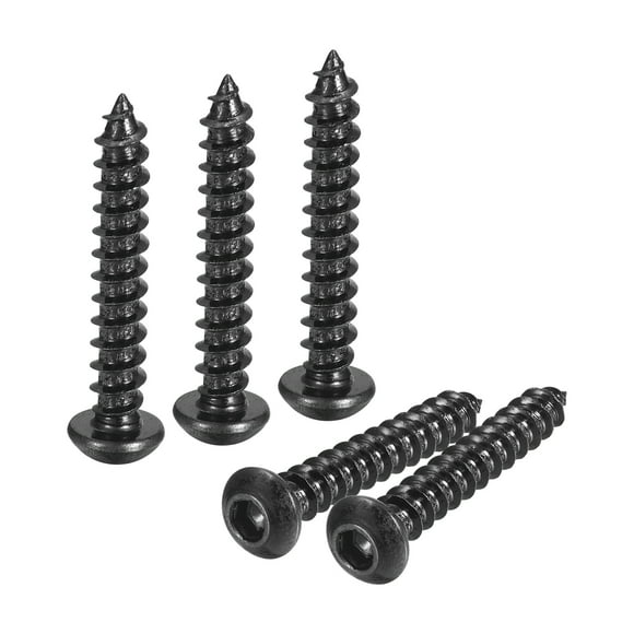 Unique Bargains Hex Socket Self Tapping Screws, M6 x 40mm Carbon Steel Wood Screw 100pack