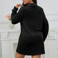 thumbnail image 4 of Hueook Fall Dresses for Women Solid Color Long Sleeved Plus Size Dress Black XL, 4 of 8
