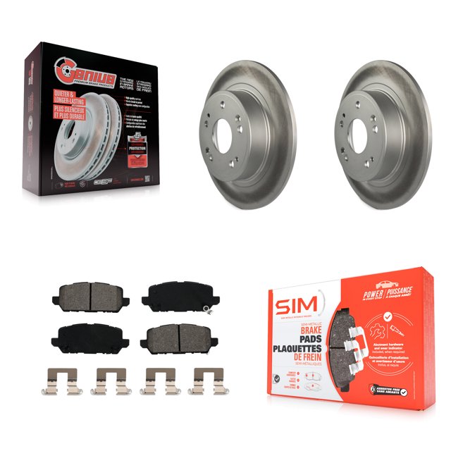 Transit Auto Rear Coated Disc Brake Rotors and Semi-Metallic Pads Kit for Car 2016-2022 Honda HR-V KGS-101683