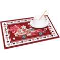 thumbnail image 2 of Happy Valentine''s Day Placemats Set of 4 12x18 Inch Romantic Truck with Bear Balloons Love Heart Table Place Mats Table Decoration for Anniversary Wedding Indoor Outdoor Party Kitchen Dining Table, 2 of 5