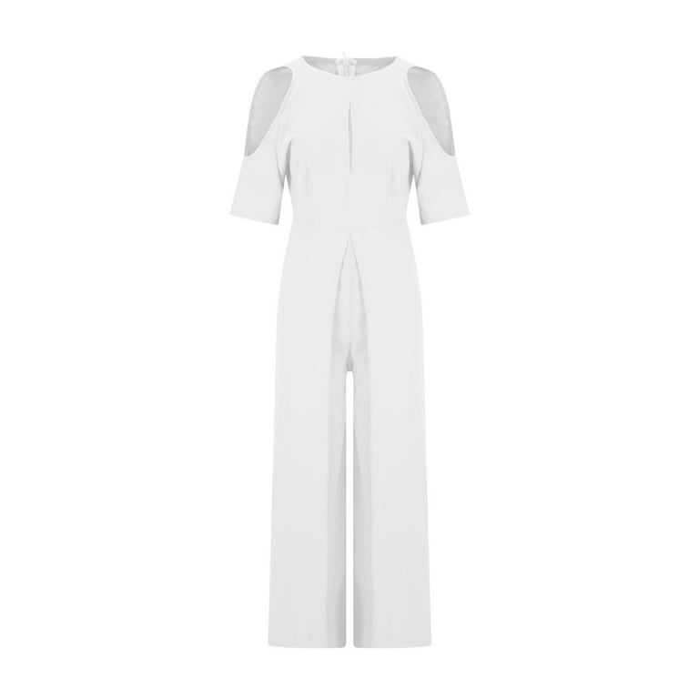 amkenre Jumpsuit Pants for Women Elegant Off Shoulder Round Collar
