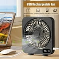 thumbnail image 4 of Dongrere Compact Table Fan Desk Fan Rechargeable Battery for Home, Office and Travel Use, 4 of 9