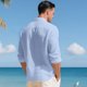 thumbnail image 5 of pstuiky Camisas casuales de manga larga para hombre, Camisa tipo cárdigan de manga larga con botones y bolsillos informales de color liso para hombre Tops de hombre xl, 5 of 8