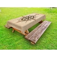 thumbnail image 1 of Compass Outdoor Tablecloth, Abstract Navigation Symbol Ancient Sailing Method Navigation Theme Print, Decorative Washable Fabric Picnic Tablecloth, 58 X 120 Inches, Brown Pale Brown, by Ambesonne, 1 of 2