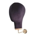 thumbnail image 2 of Dualoai Wall Mounted Female Velvet Mannequin Head Hat Display Stand for Salons Homes Black, 2 of 9