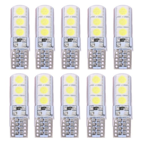 

Ltesdtraw 10pcs Car Wedge Lights Bulbs 12V LED T10 White Lights Bulb Lamp Auto Accessories