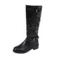 thumbnail image 2 of Viluyesy Womens Knee High Boots, Low Heels Wide Calf Pull-On PU Leather Fashion Tall Boots Black US6.5, 2 of 7
