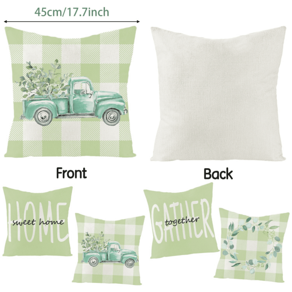 2ooya Spring Eucalyptus Cushion Cover, Green, 4 Count