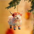 thumbnail image 5 of dajkiuy Cartoon Cow Decorative Hanging Ornaments for Christmas Tree, Lovely Animal Home Decor Cars Backpacks Acrylic Highland Cow Pendants Christmas Tree Decorations, 5 of 5