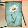thumbnail image 3 of HELLOYOUNG Vintage Daisy Floral Metal Wall Art Sign, 12x8 Inch Rustic Aluminum Plaque with Teal Background Gold Accents, Retro Farmhouse Decor for Living Room, 3 of 7