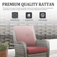 thumbnail image 3 of POCASSY Outdoor Wicker Rattan Swivel Rocking Patio Club Accent Chairs with Cushions, 3 of 10