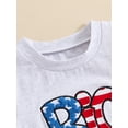 thumbnail image 6 of Suealasg 4th of July Kids Boys Girls Clothes Short Sleeve Letters Print T-Shirt Tops + Elastic Waist Shorts Set 1T 2T 3T 4T 5T Toddler Summer Casual 2Pcs Outfits, 6 of 7