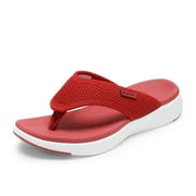 Dream Pairs Women's Arch Support Soft Cushion Flip Flops Thong Sandals Slippers BREEZE-2 RED Size 9