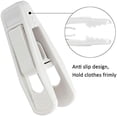 thumbnail image 3 of 40pc Plastic Hanger Clips - Strong Pinch Grip Clips, White Pant Skirt Clip, Multi-Purpose Finger Clip for Slim-line Clothes Hangers, 3 of 8