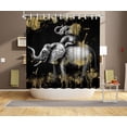 thumbnail image 3 of Cortina de ducha FushVre Elephant negra y dorada 180x180 cm, 3 of 6