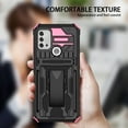 thumbnail image 5 of for Motorola Moto G30 Case - Heavy Duty Phone Holster with Belt Clip | with Kickstand | Shockproof, Dual Layer Protective | Drop Protection Hybrid Case for Motorola Moto G30,Pink, 5 of 10