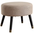 thumbnail image 2 of Allora Mid Century Fabric Ottoman Stool in Tan, 2 of 3