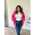 thumbnail image 2 of TIYOMI Women's Plus Size Knitting Cardigan Lantern Sleeve 3X Sweaters Hot Pink Chunky Cardigan With Pocket Casual Outwear Fall Winter Sweaters 3XL 22W 24W, 2 of 7