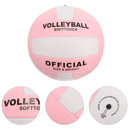 PTOOTP Pink Official Size 5 Inflatable Soft PU Volleyball for Indoor Sports Training