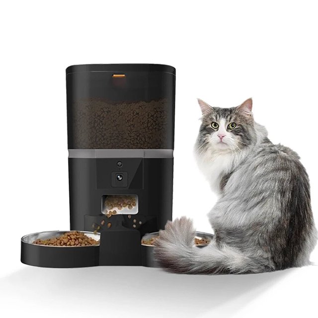 4L Double Meal Camera APP Automatic Pet Feeder Time For Pet Cats Dog Food Stainless Steel Bowl Video Dispenser Smart Pet Feeder ShopWise Round