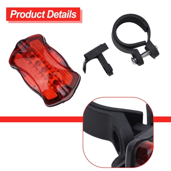 Waterproof Bike Bicycle Cycling 5 Led Night Safety Flashing Rear Tail Light Lamp