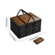 thumbnail image 3 of Organizador plegable de plástico para cajas de almacenamiento para acampada al aire libre con tapa de madera – 43x29x23 cm, blanco o negro, gran capacidad, asas portátiles, contenedor multiusos para, 3 of 6