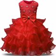 thumbnail image 1 of AAMILIFE Robe Princesse en Dentelle à Fleurs pour Filles Vêtements Mariage Soirée Robe en Tulle Smash Robes pour Enfants, 1 of 2
