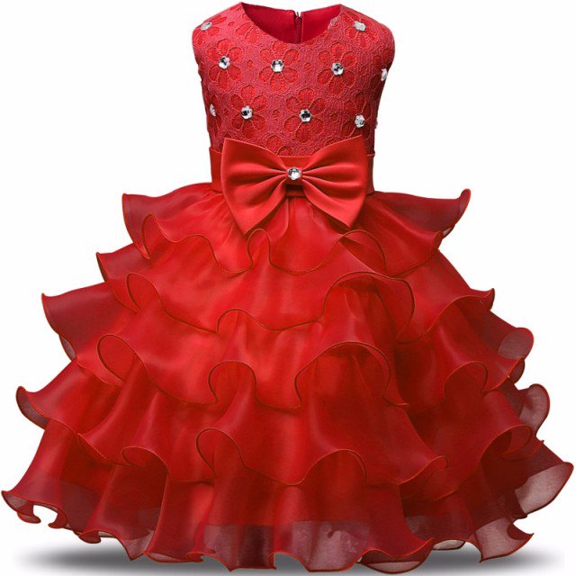AAMILIFE Robe Princesse en Dentelle à Fleurs pour Filles Vêtements Mariage Soirée Robe en Tulle Smash Robes pour Enfants
