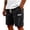 Black #030, variant on Men's Corduroy Beach Shorts Elastic Waist with Drawstring Loose Fit Casual Shorts with Pockets for Vacation Walks Relaxation and Weekend Errands Black 3XL