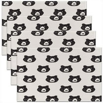 Bear Placemats Set of 4, Cartoon Farmhouse Wildlife Animal Table Place Mats, Rustic Bear Placemat for Kitchen Dining Table Decoration Indoor Outdoor 18"x12"