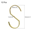 thumbnail image 2 of Unique Bargains 12Pcs 4.1 Inch Flat S Hooks Hanging Hook for Home Kitchen Storage, 7mm Gold, 2 of 6